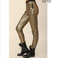 Shower Your Pins In Sequins With The Gold Finger Sequin Pants. These Will Be The Rock Star Of Your Closet. Gold Stretch Pants For Fall, Gold Pants For Fall Night Out, Gold Pants For Night Out In Fall, Gold Bottoms For Night Out In Fall, Sequin Pant, Uptown Funk, Dance Ideas, Sparkle Party, Funky Style