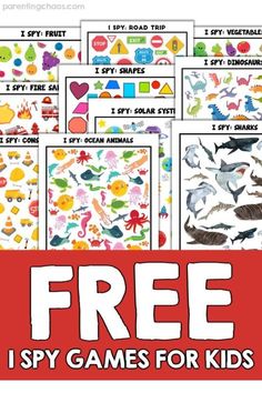 free i spy games for kids to learn how to read and play with the children