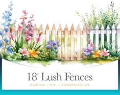 Fence Clipart, Wooden Fences, Cute Cottages, Garden Fences, Fairytale Nursery, Unique Decorations, Design Page, Fire Flower, Floral Clipart