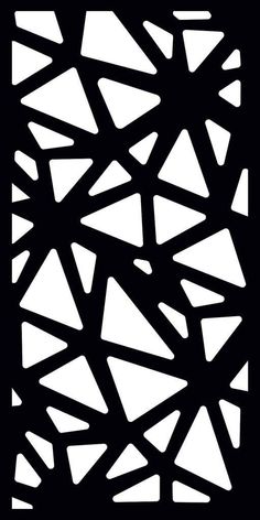 an abstract black and white pattern with small triangles on the bottom half of it, which has been cut into smaller squares