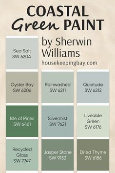 the color scheme for coastal green paint