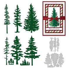 christmas trees cut outs and dies from stampin's papercrafting studio