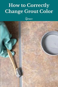 how to correctly change grout color on the floor with a brush and sponges