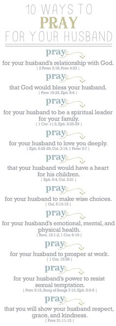 the ten ways to pray for your husband in this printable prayer poster, which is also available as a wall hanging