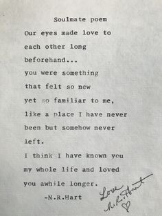 an old handwritten poem with writing on it