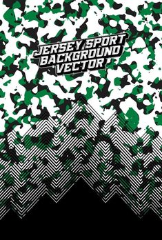 an abstract camouflage background with the words jersey sport background in black and green colors on it