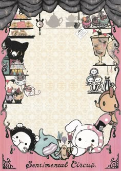 an animal themed frame with cats, dogs and other animals on it's sides