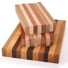 three wooden cutting boards stacked on top of each other with the words grab your popular diy wooden benchtop