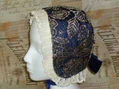 Antique Eastern European Hat Cap-vintage Passementerie Metallic Lace Ethnic Costume Bonnet - Etsy Traditional Fitted Blue Hat, Handmade Adjustable Vintage Bonnet, Traditional Handmade Adjustable Bonnet, Handmade Traditional Adjustable Bonnet, Vintage Handmade Costume Hat, Vintage Fitted Bonnet For Costume, Handmade Adjustable Traditional Bonnet, Lace Bonnet, Cloche Hats