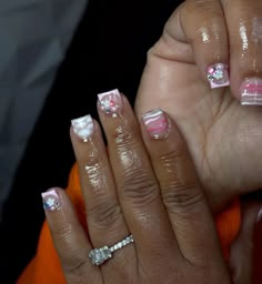 French Manicure Gel Nails, Really Short Nails, Junk Nails, Cute Short Nails, Colored Acrylic