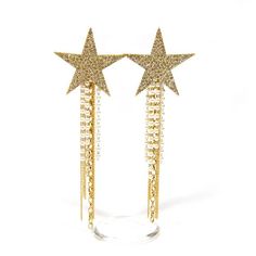 Large Crystal Star Dangle Long Faux Pearl Gold Chain Earrings #1908Colors may appear slightly different through this website due to computer picture resolution and individual monitor settings.Package included : order quantity × earringsItem Features :.Genuine Czech crystals.Fancy design fashion jewelry.Wear it in two ways, with or without long chain.Metal ear pin fastening .Take your style to the next level with stylish trendItem Specifications :.Handmade in Korea.100% brand new with high qualit Elegant Star Charm Earrings For Party, Elegant Party Earrings With Star Charm, Dangle Earrings With Star Charm For Party, Party Earrings With Star Charm, Star-shaped Metal Earrings For Party, Party Drop Earrings With Star Charm, Party Earrings With Star Charm In Metal, Party Metal Earrings With Star Charm, Gold Star-shaped Earrings For Party