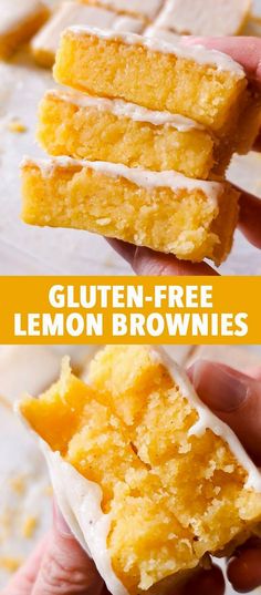 this gluten - free lemon brownies recipe is so good and easy to make