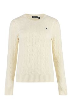 Ribbed neckline, cuffs and hem80% wool, 20% cashmereComposition: 80% % Wool, 20% % Cashmere Ralph Lauren Cable Knit Sweater, Ralph Lauren Cable Knit, Cashmere Polo, Cable Knit Sweater Womens, Designer Ralph Lauren, Polo Ralph Lauren Women, Zegna Shoes, Italian Outfits, Ralph Lauren Sweater