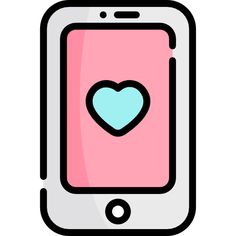 a phone with a heart on the screen