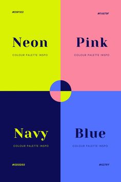 four different colors are shown in the same font