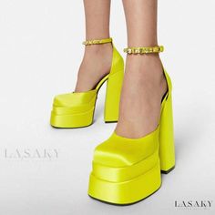 Lasaky - Luxurious Slip-On Shoes with Adjustable Straps and Moisture-Wicking Features Wedding High Heels, Dr Shoes, Basic Shoes, Elegant Heels, Spring Sandals, Wedding Shoes Heels, Rhinestone Sandals, Super High Heels, Womens Wedding Shoes