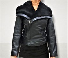 Women Black Leather Jacket, Leather Fur Jacket, Fur Jacket Women, Brindle Cowhide, Biker Leather Jacket, Fur Collar Jacket, Mens Leather Pants, Real Leather Bags, Leather Apron