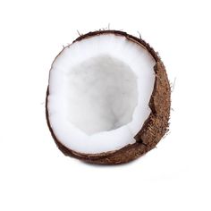 an open coconut on a white background