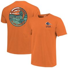 Rock your UTSA Roadrunners pride in laidback style with the Scenic Comfort Colors T-Shirt. The ultra-soft, prewashed fabric provides a comfy, lived-in feel that's perfect for everyday wear. The dropped shoulders and crew neck add a relaxed and stylish touch. This comfy tee is perfect for showing your Roadrunners pride on campus or around town. Affordable Orange T-shirt With Screen Print, Orange Cotton T-shirt For Game Day, Utsa Roadrunners, Retro Orange Crew Neck T-shirt, Orange Cotton T-shirt With Sublimation Print, Affordable Orange Retro T-shirt, Laidback Style, Road Runner, Laid Back Style