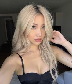 Blonde Asian Hair, Blond Rose, Beige Blonde Hair, Perfect Blonde Hair, Hair Color Asian, Blonde Asian, Going Blonde, Bleach Blonde Hair, Dyed Blonde Hair