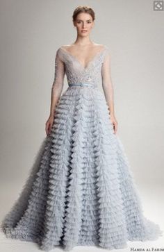 Blue wedding dress sky blue dress gray blue by AnnaSkoblikova Hamda Al Fahim, Light Blue Wedding Dress, Unconventional Wedding Dress, Crystal Dress, Gold Gown, Kampot, Blue Wedding Dresses, Illusion Dress, Couture Gowns