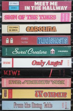 a stack of cassettes sitting on top of each other