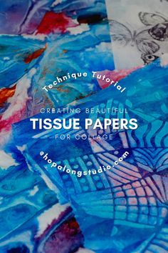 tissue paper is being used to make an art project for children's artwork and crafts