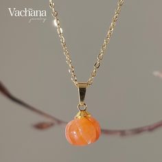 ~ Welcome to Vachana Jewellery ~ ✧ See our shop announcement for promotions, new product & updates ✧ 🍒 https://vachanajewelry.etsy.com ✨       ------------------------------------- ✧All of our jewellery items are nickel, cadmium and lead free✧ ✧Designed & handfashioned in the UK✧ ✔️ Tarnish free & waterproof ✔️ Hypoallergenic      ------------------------------------- ✿ Product Description ✿ - Pendant: made of Natural Jade Pumpkin Gemstone (diameter approx 10mm) - Necklace: real 18k gold plated Elegant Orange Crystal Necklace As A Gift, Elegant Orange Crystal Necklace For Gift, Red Aventurine, Natural Jade, Natural Red, Gemstone Necklace, New Product, Necklace Etsy, Jewelry Necklace Pendant