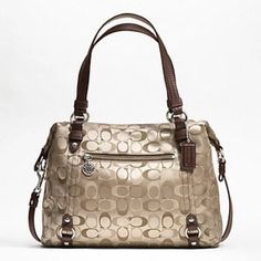 Nwt Coach Signature Alexandra Satchel Bag F17580 Msrp $358 Sv/Khaki/ Multicolor G1193-F17580 This Coach Alexandra Satchel Is Absolutely Gorgeous With The Multi Tone Coach C's On A Khaki Background. This Bag With Your Timeless Classic Colors Will Go With Everything And Never Go Out Of Style. Every Coach Bag Is Expertly Made Of The Finest Materials With Impeccable Craftsmanship And You Will Enjoy Your Bag For Years To Come. Zip Top Closure, Silver Tone Hardware, Coach Hang Tags Double Handles With Gold Coated Canvas Bags For Daily Use, Daily Use Gold Coated Canvas Bag, Gold Coated Canvas Bag With Double Handle, Gold Bags With Gold-tone Hardware In Coated Canvas, Gold Coated Canvas Tote Bag, Gold Bags With Gold-tone Hardware And Coated Canvas, Gold Coated Canvas Satchel Bag, Coach Gold Crossbody Satchel, Gold Coach Crossbody Satchel