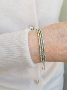 Dainty Turquoise Light Blue Seed Bead Bracelet Tiny Bead | Etsy Tiny Bead Bracelet, Multi Wrap Bracelet, Beads Accessories, Miyuki Bracelet, Modern Bracelets, Seed Bead Bracelet, Bracelet Dainty, Freshwater Pearl Bracelet, Homemade Jewelry