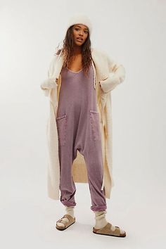 Oversize Waffle Knit Jumpsuit With Pockets, Wear it alone or layered over your favorite tee or layering top for an effortless look! This jumpsuit is made from a blend of cotton and polyester. It's comfortable and durable, soft against the skin and withstands daily wear and washing. The waffle-knit texture not only adds Casual Home Outfits, Bridal Sleepwear, Sleepwear Women Pajamas, Comfy Blouse, Jumpsuit With Pockets, Mens Pajamas Set, Effortlessly Chic Outfits, Knit Jumpsuit, Satin Pyjama Set