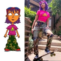 Female Cartoon Halloween Costumes, Tv Cartoon Costumes, 90 Cartoon Characters Costumes, Old Cartoon Costumes, Nickelodeon Costume Ideas, Nickelodeon Characters Costumes, Millennial Halloween Costumes, Nickolodian Characters Costumes, Halloween Costumes With Locs