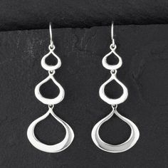 long sterling silver triple drop earrings Silver Drop Chandelier Earrings, Nickel Free Elegant Long Drop Earrings, Elegant Long Drop Silver Earrings, Modern Teardrop Chandelier Earrings, Silver Long Drop Teardrop Earrings, Silver Long Drop Chandelier Earrings, Silver Teardrop Chandelier Earrings, Modern Silver Teardrop Chandelier Earrings, Silver Teardrop Linear Earrings