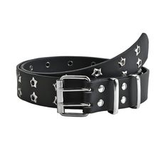 PRICES MAY VARY. Artificial leather belts - These fashionable belts are made of PU leather and high-quality metal alloys, which are wear-resistant and durable, The 43.30 inch long 1.29 inch wide waistband is more convenient to use, comfortable, lightweight and durable, suitable for all pants/dresses. The double headed buckle on the belt will easily bring you a punk rock look in casual life. The continuous metal eyelets make it easier for this waistband to adjust to different waist sizes. This pu Heavy Belts, Casual Punk, Street Punk, Star Eyes, Trendy Pants, Grunge Vintage, Estilo Punk, Casual Belt, Studded Belt