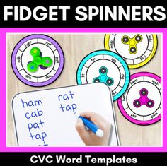 this is an image of printable sight words for fidget spinners and word families