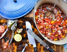 the food is prepared and ready to be eaten on the table with utensils