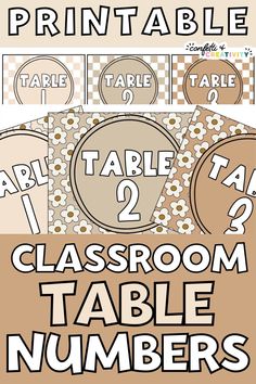 the printable classroom table numbers are available for all ages and abilities to use in this project