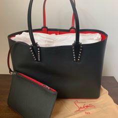 Louboutin Bag, Elegant Red Coated Canvas Bag, Christian Louboutin Handbags, Louboutin Purse, Christian Louboutin Bag, Christian Louboutin Bags Handbags, Luxury Red Tote Bag, Christian Louboutin Clutch, Louis Bag