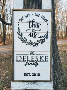 a sign that says, our life our story this is the delkske party