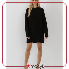 in stock Oversized Knee-length Mini Dress For Fall, Crew Neck Mini Dress For Night Out In Fall, Chic Crew Neck Dress For Daywear, Oversized Winter Mini Dress, Fall Daywear Long Sleeve Mini Dress, Fall Long Sleeve Mini Dress For Daywear, Fall Mini Length Long Sleeve Dress For Daywear, Fall Shift Mini Dress For Daywear, Shift Mini Dress For Daywear In Fall