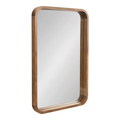 a mirror that is made out of wood and has a wooden frame around the edge