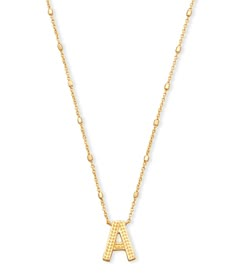 From Kendra Scott&#x2C; this necklace features:Featuring your initial&#x2C; or your bestie’s&#x2C; or your crush's (we won’t tell)&#x2C; wear a personalized reminder designed with our signature etched detail.Material: 14k Gold Plated Over BrassApprox. 19" chain&#x2C; 0.48"L X 0.6"W pendantClosure: Lobster clasp with single adjustable sliding beadPlease note: Due to the one-of-a� Trendy Kendra Scott Necklace, Everyday Letter Beads Necklace, Elegant Everyday Necklace With Letter Beads, Trendy Initial Pendant Necklaces With Initials, Elegant Everyday Letter Beads Necklace, Gold Elegant Necklaces With Letter Beads, Elegant Gold Letter Bead Necklaces, Gold Monogram Necklace In Trendy Style, Elegant Gold Necklaces With Letter Beads