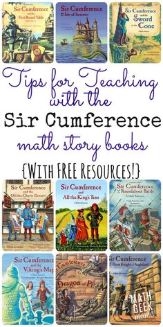 an image of children's books with the title tips for teaching sir cumference math story books