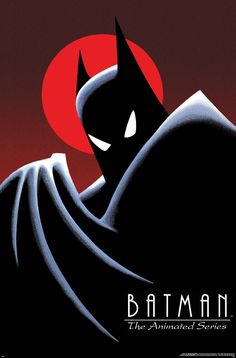 batman the animated series poster with red background