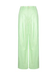 Details: Light green simple casual cotton pants Classic pleated design at the waist Side pockets Loose leg Materials & Care: Cotton 97.4%, Spandex 2.6% Hand wash | Dry clean Do not bleach Size & Fit: Model is 5'7", Bust 32, Waist 24, Hips 35, wearing a size S Item #: WM2PA21 Chic Green Relaxed Fit Bottoms, Spring Casual Light Green Bottoms, Chic Green Relaxed Fit Wide Leg Pants, Chic Green Wide Leg Pants With Relaxed Fit, Spring Green Pleated Bottoms, Green Pleated Bottoms For Spring, Trendy Pleated Wide Leg Pants For Summer, Chic Green Cotton Pants, Chic Spring Cotton Chinos