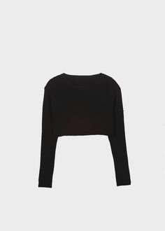 Color: Black Lightweight ribbed knit with stretch Cropped profile Slim fit Crew neckline Long sleeves Invisible stitched hem Unlined 85% Rayon 15% Polyester Dry Clean Imported Black Cropped Sweater, Cropped Knit Top, Invisible Stitch, Black Long Sleeve Crop Top, Crop Top With Jeans, Frankie Shop, Knit Crop Top, Black Crop, Black Crop Tops