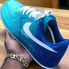 Custom Turquoise Air Force 1s | Kiauns Customs LLC Air Nike Jordans Women, Shoe Customization Ideas, Cute Shoes Women, Nike Jordans Women, Basket Shoes, Baskets Mode, Casual Shoes Women Sneakers, Nike Shoes Women Fashion, Custom Jordans