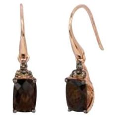 Le Vian Chocolatier® Earrings featuring 1 1/3 cts. Chocolate Quartz®, 1/10 cts. Chocolate Diamonds® , 1/10 cts. Vanilla Diamonds® set in 14K Strawberry Gold® Chocolate Diamond Earrings, Chocolate Diamond, Queens Jewels, Chocolate Diamonds, Le Vian, Diamond Quartz, Tiny Treasures, Rose Gold Earrings, Designer Outfits Woman