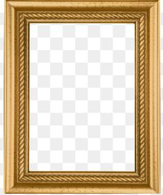 an old gold frame with roped edges on a white background, hd png