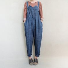 Women Loose Fitting Denim Jumpsuits Overalls Pants Comfortable Dungarees Leisure Bib With Pockets Su Cotton Straight-leg Medium Wash Jumpsuits And Rompers, Denim Blue Cotton Overall Jumpsuit, Non-stretch Medium Wash Overalls, Medium Wash Non-stretch Overalls, Denim Blue Cotton Bib Front Jumpsuit, Indigo Cotton Overalls With Pockets, Spring Cotton Bib Front Bottoms, Denim Blue Cotton Overalls, Spring Bib Front Cotton Bottoms